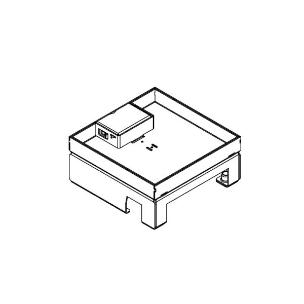 Produktbild UBD 167 201  -  Unterflur-Bodendose UBD 160 small inkl. Deckel mit Kante, geschlossen, 20mm Vertiefung und 1 Schnurauslass